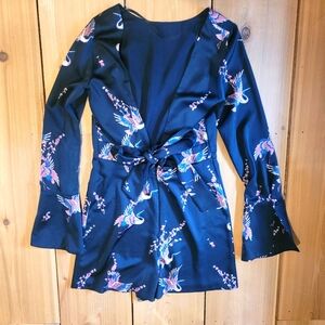 Backless Longsleeve Shortsuit